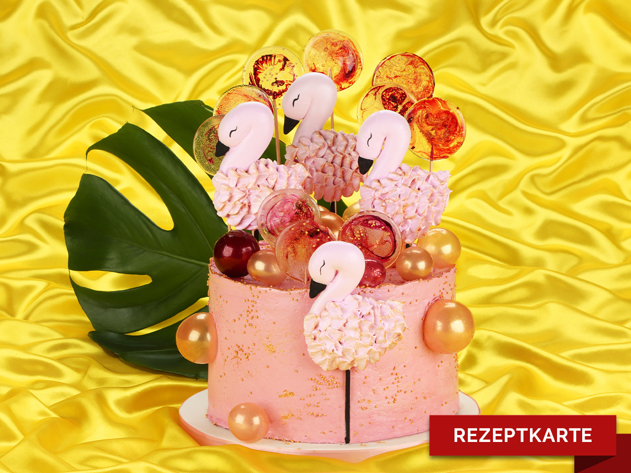 flamingo torte rezeptkarte