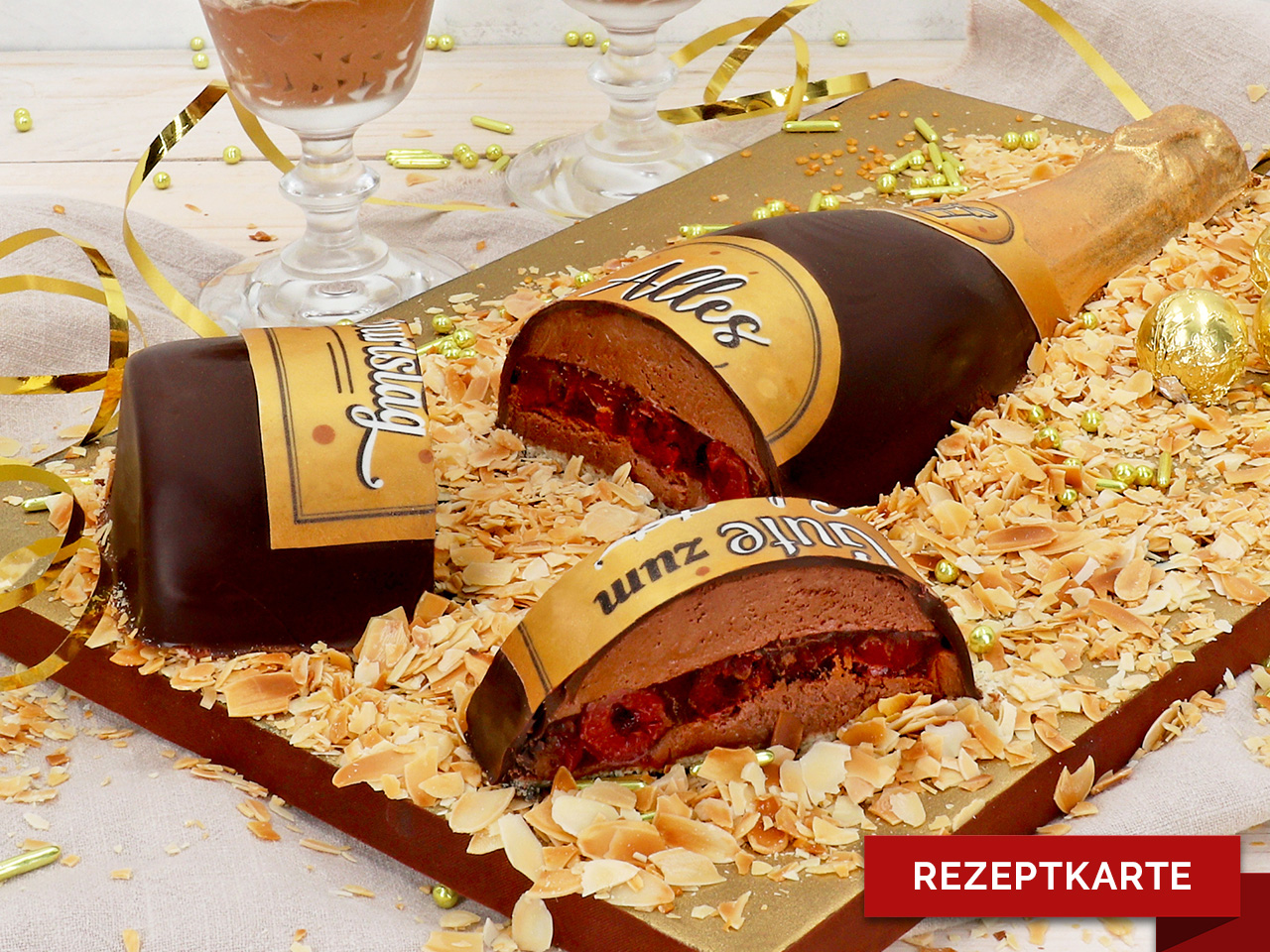 sektflasche gewuerzkirsche rezeptkarte