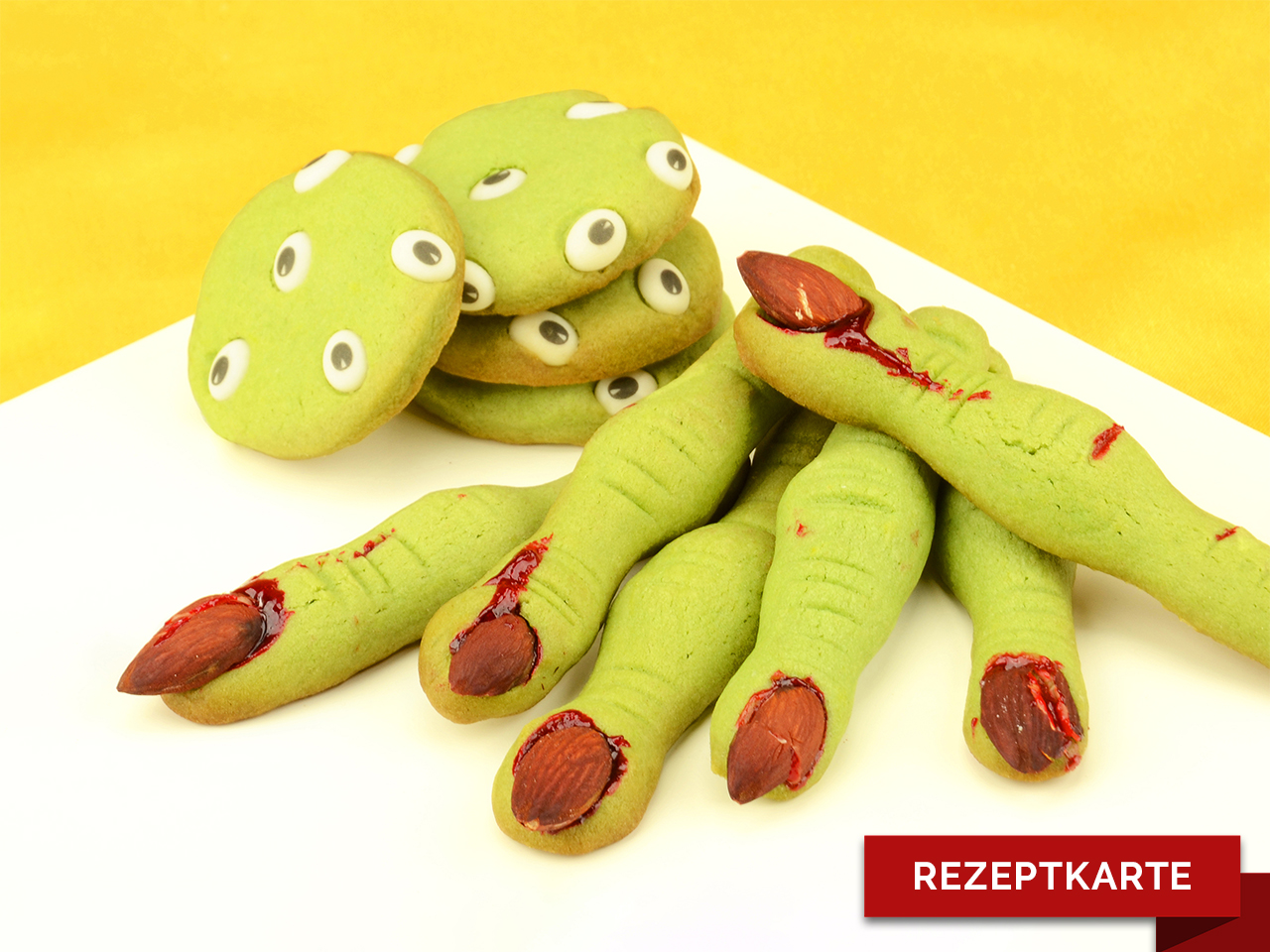 hexenfinger und zombie kekse rezeptkarte