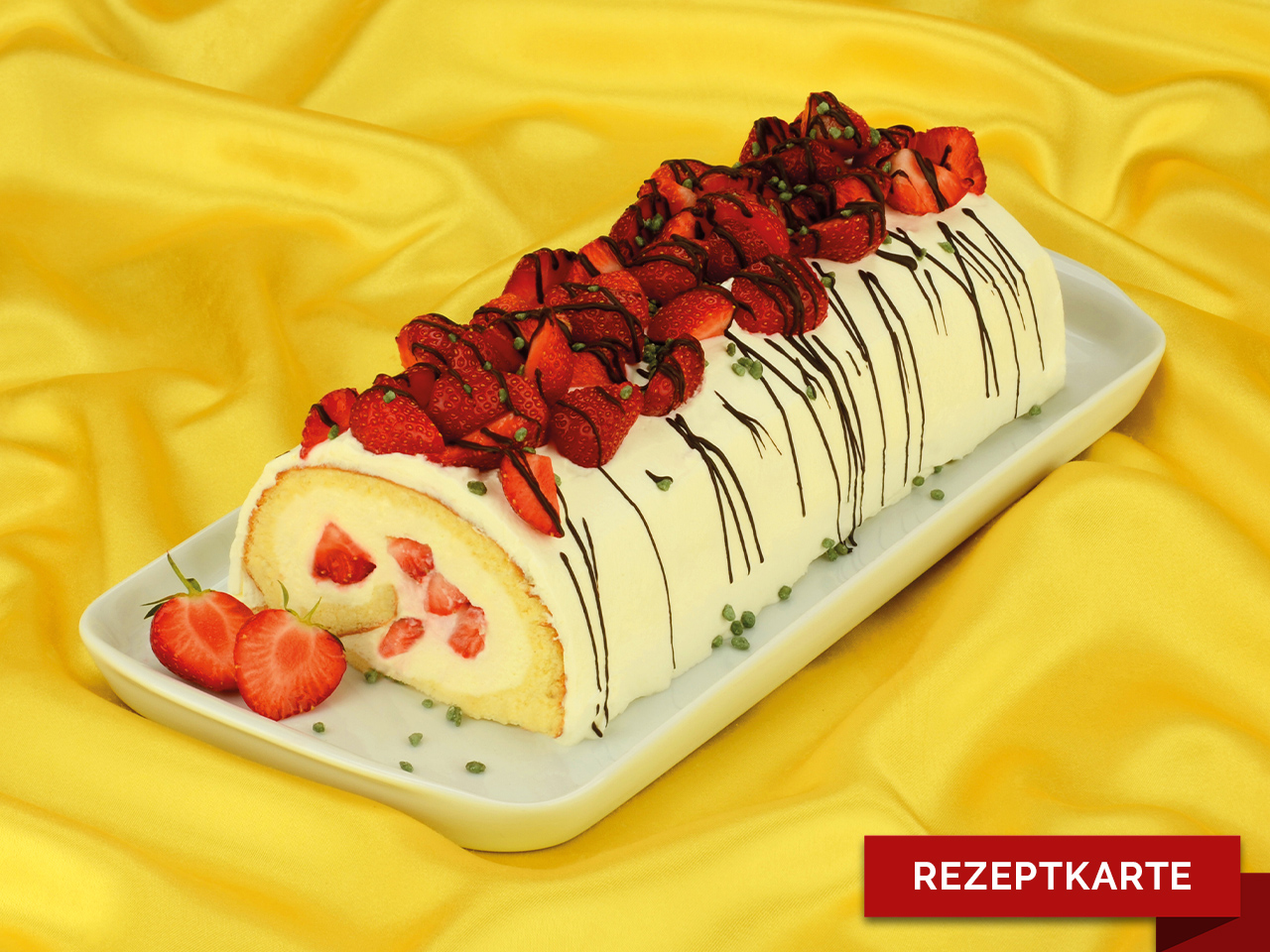 erdbeer biskuitrolle rezeptkarte