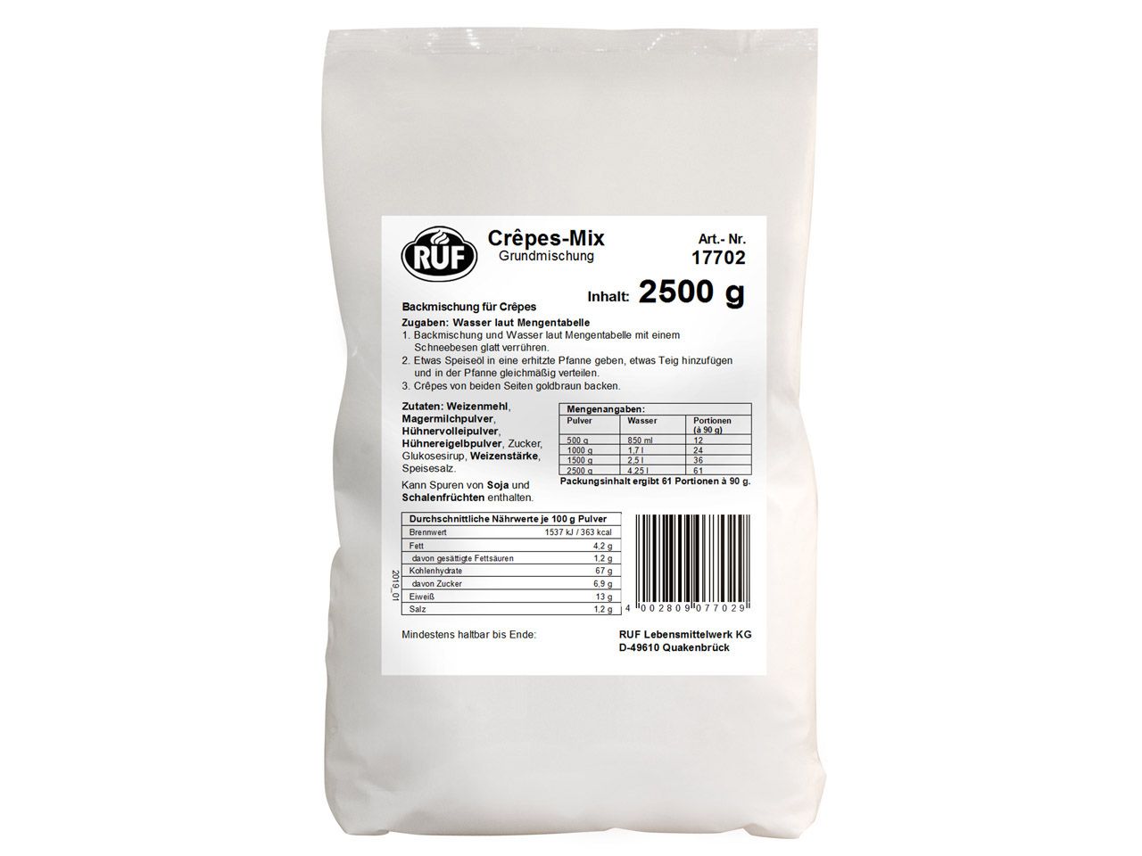 ruf crepes mix grundmischung 2 5kg