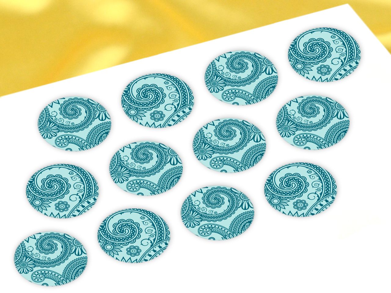 cupcake buttons indisch tuerkis 12 stueck