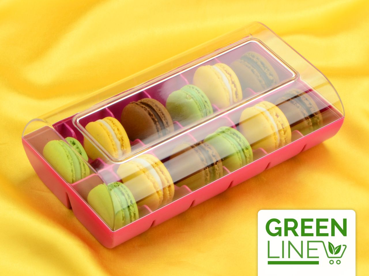 macaron verpackung fuchsia 12er