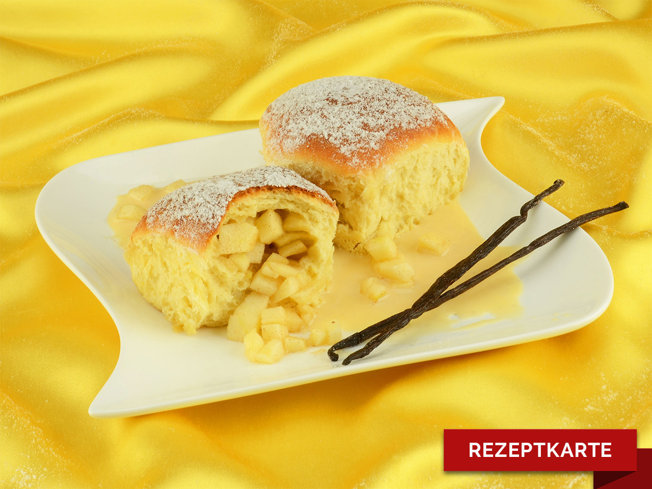 warme apfelbuchteln mit vanillesosse rezeptkarte