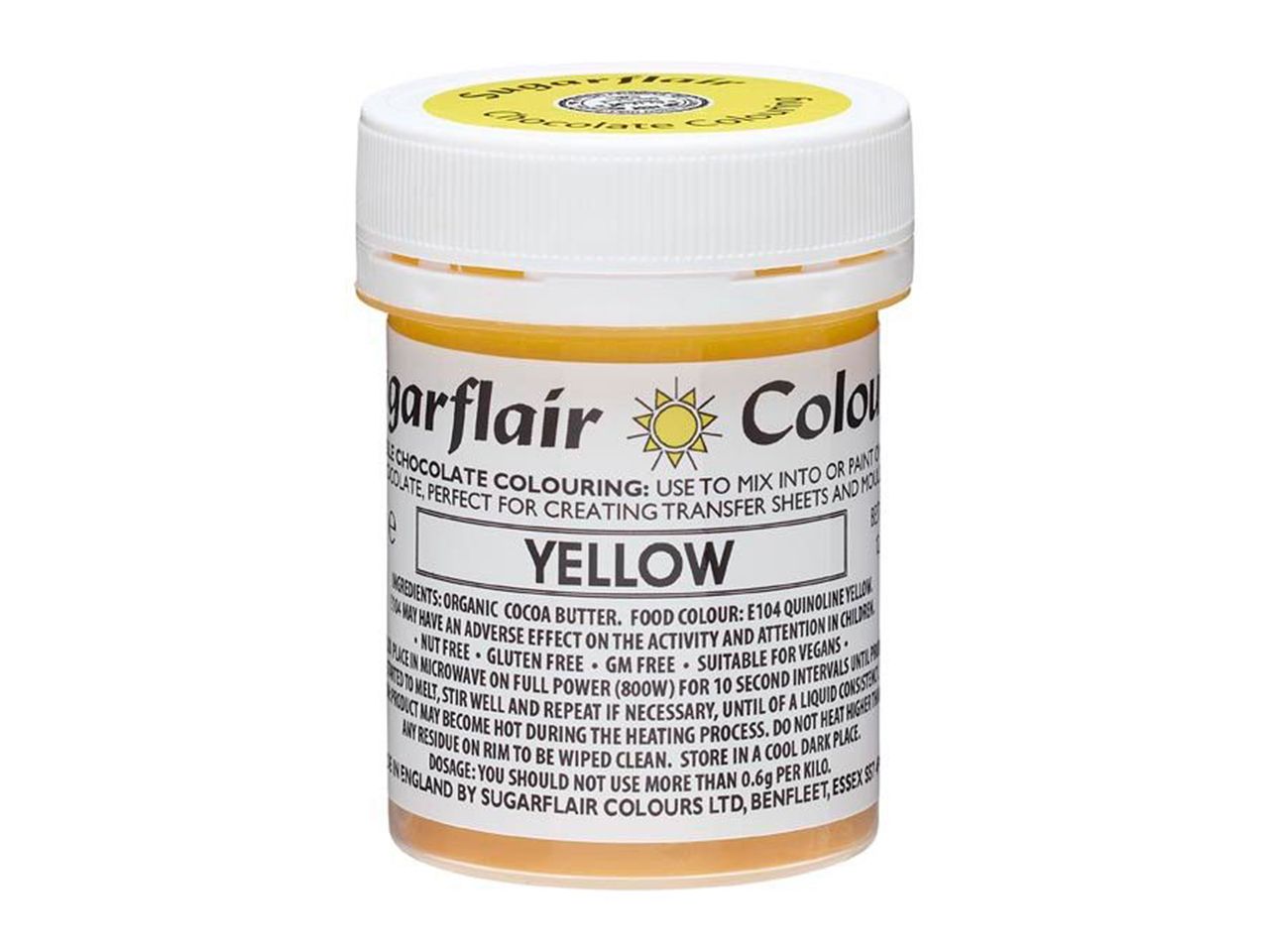 sugarflair schokoladenfarbe gelb 35g