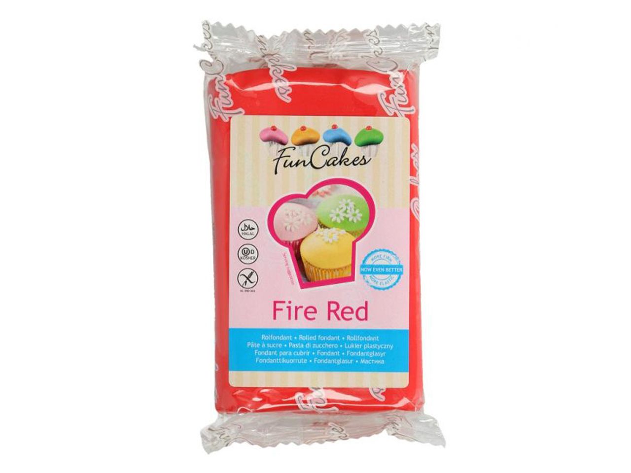 funcakes fondant fire red 250g