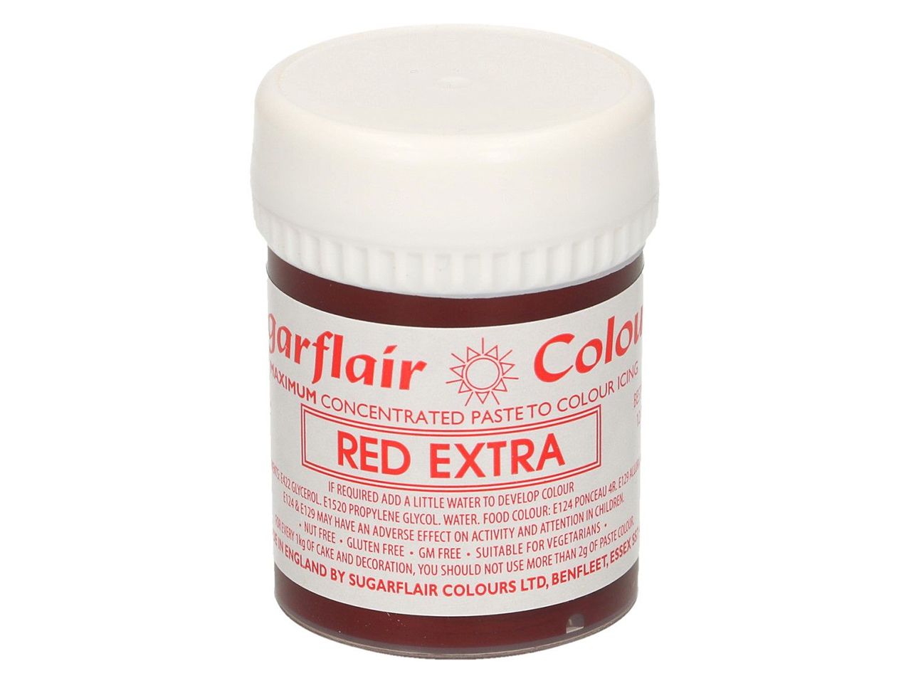 sugarflair pastenfarbe extra rot max concentrate 42g