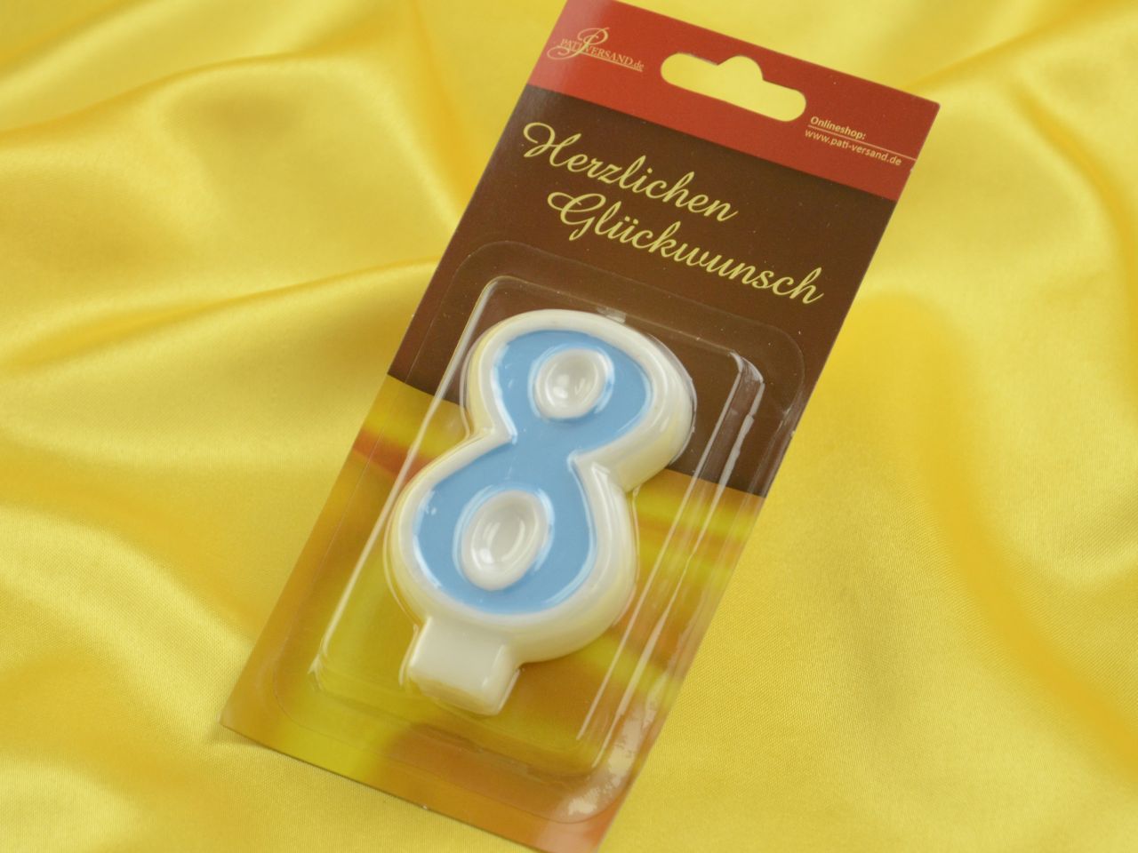 zahlenkerze blau 8