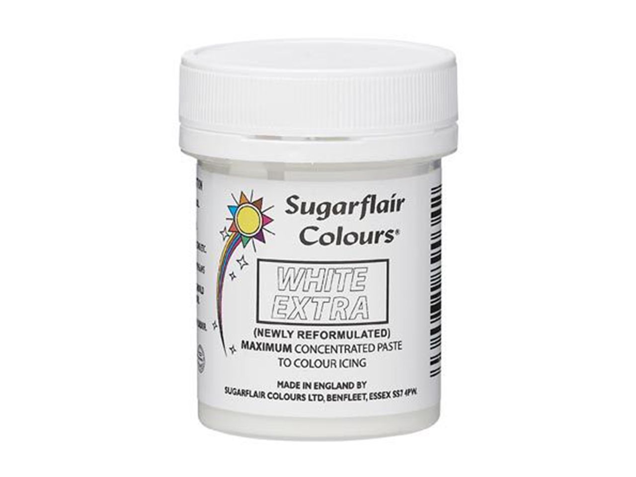 sugarflair pastenfarbe extra weiss max concentrate 42g